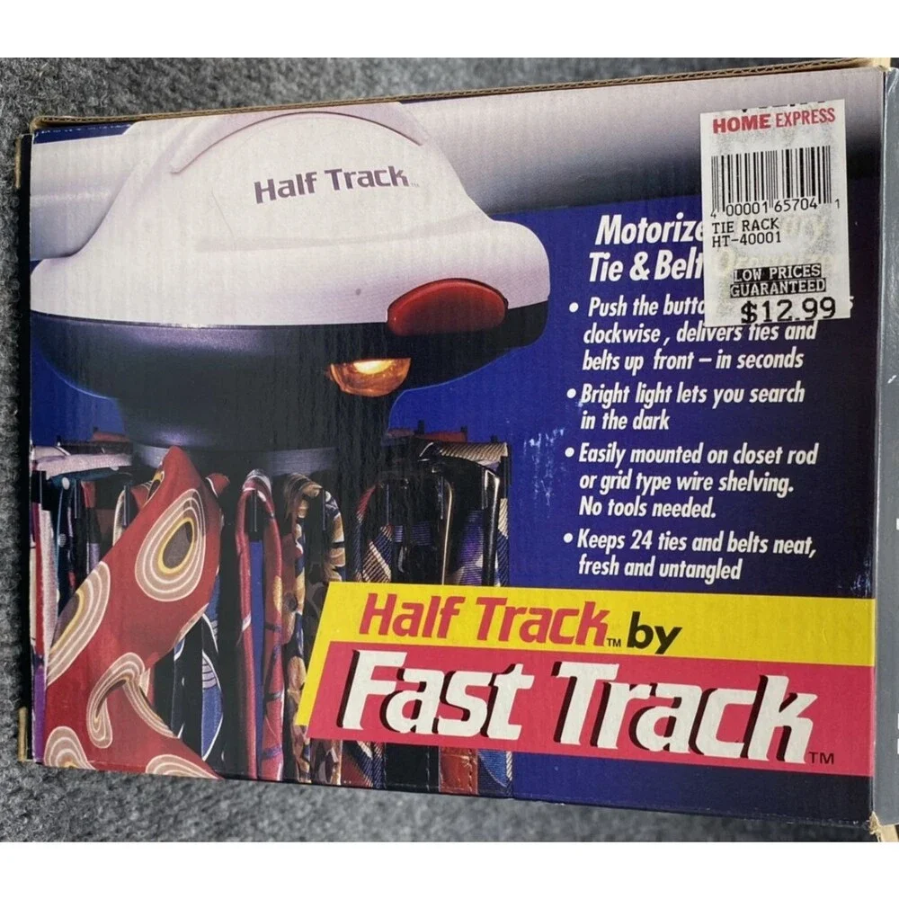 Half Track Motorized Tie & Belt Rack 24 Capacity Closet Hanger HT-40001